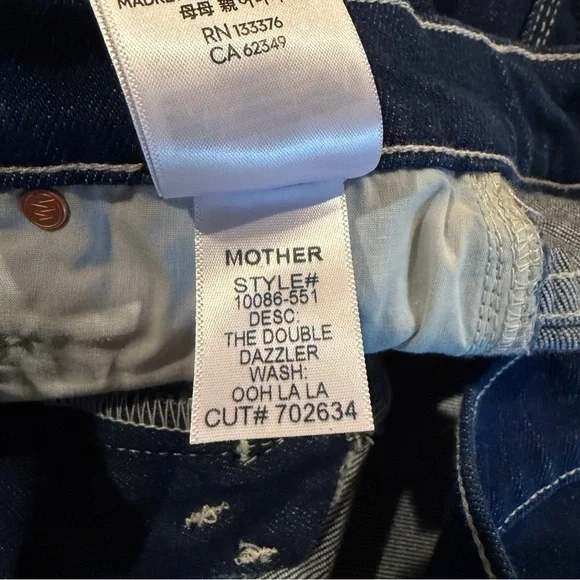 MOTHER The Double Dazzler Skinny Jeans in Ooh La La 24 NWT Dark Wash High Rise - Picture 9 of 14